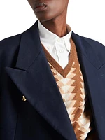 Double-Breasted Cotton Satin Jacket