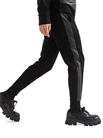 Technical Fleece and Leather Pants