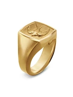 Waves Bird Pinky Ring in 18K Yellow Gold, 14MM