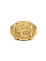 Waves Bird Pinky Ring in 18K Yellow Gold, 14MM