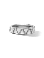 Faceted Triangle Band Ring Sterling Silver, 6MM