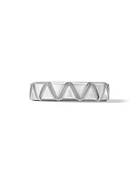 Faceted Triangle Band Ring Sterling Silver, 6MM