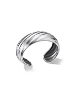 Cable Edge Cuff Bracelet Sterling Silver, 24MM