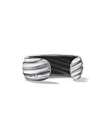 Cable Edge Cuff Bracelet Sterling Silver, 24MM