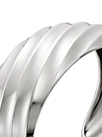 Cable Edge Cuff Bracelet Sterling Silver, 24MM