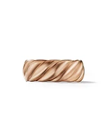 Sculpted Cable Contour Band Ring 18K Rose Gold, 9MM