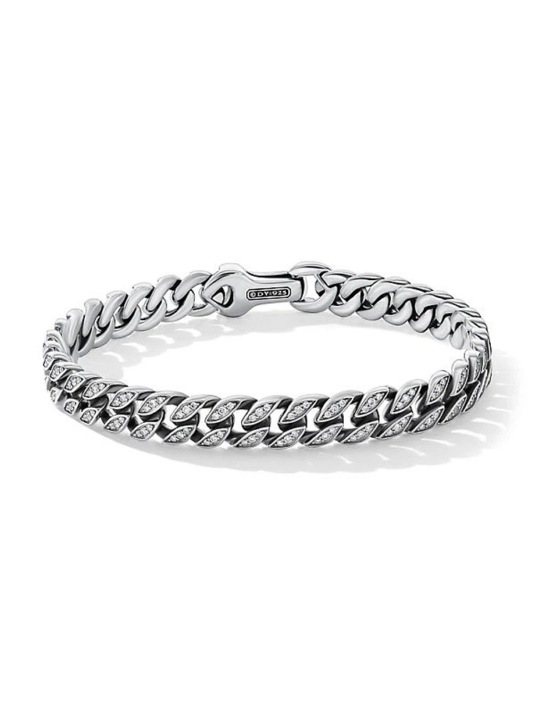 Curb Chain Bracelet in Platinum