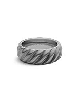 Modern Cable Band Ring Grey Titanium, 9MM