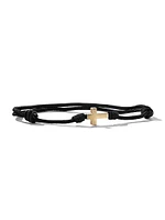 Cross Cord Bracelet Black Nylon