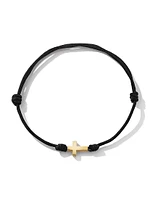 Cross Cord Bracelet Black Nylon