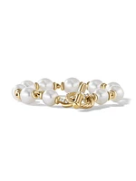 Pearl Chain Link Bracelet in 18K Yellow Gold