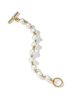 Pearl Chain Link Bracelet in 18K Yellow Gold