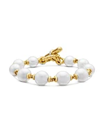 Pearl Chain Link Bracelet in 18K Yellow Gold