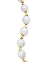 Pearl Chain Link Bracelet in 18K Yellow Gold