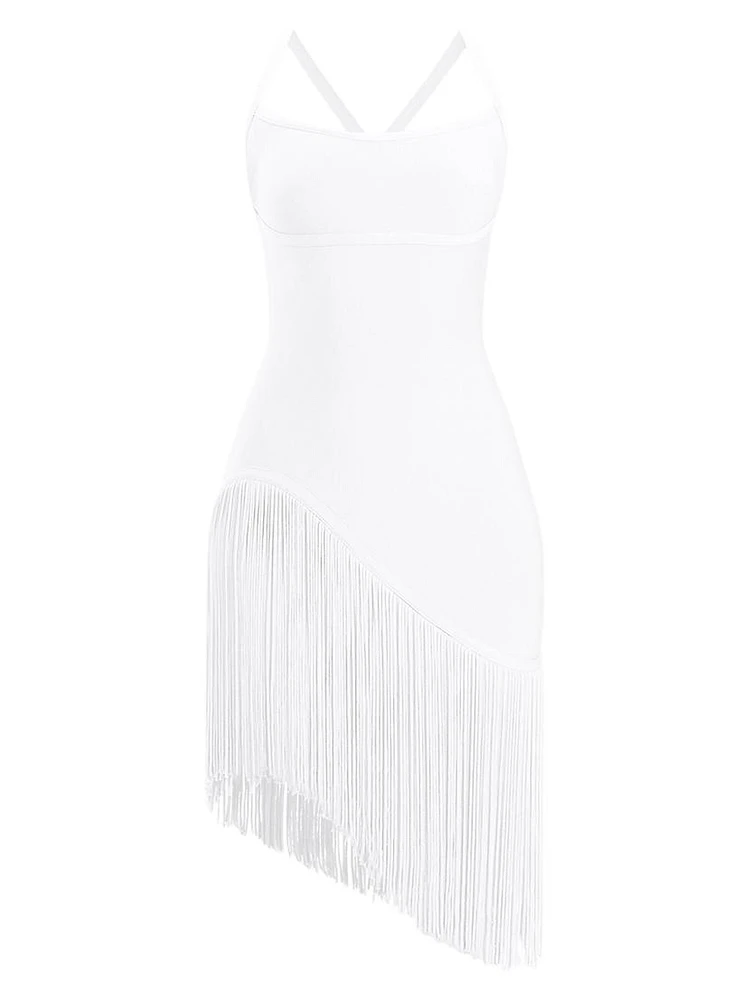 Zoe Fringe-Trimmed Bandage Minidress