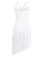 Zoe Fringe-Trimmed Bandage Minidress