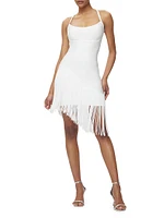 Zoe Fringe-Trimmed Bandage Minidress