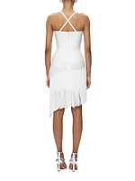 Zoe Fringe-Trimmed Bandage Minidress