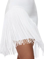 Zoe Fringe-Trimmed Bandage Minidress