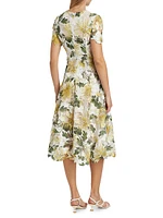 Chrysanthemum Floral Guipure Lace Cocktail Dress