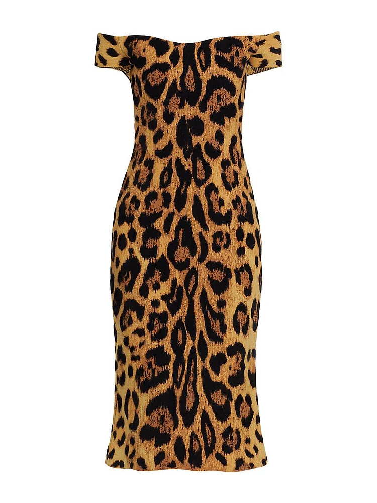 Jaguar Off-The-Shoulder Cocktail Dress