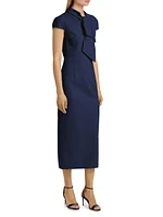 Wool-Blend Tieneck Cocktail Dress