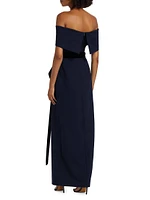 Off-the-Shoulder Draped Gown