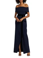 Off-the-Shoulder Draped Gown