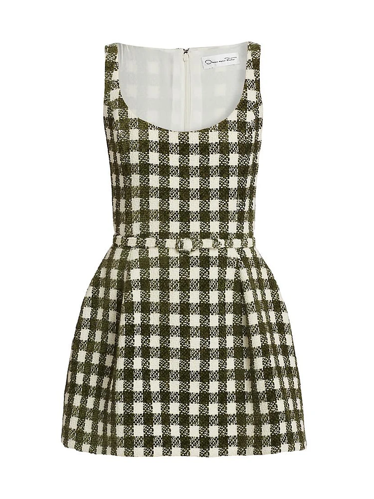 Check Tweed Wool-Blend Minidress