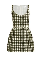 Check Tweed Wool-Blend Minidress