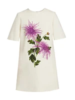 Chrysanthemum Wool-Blend Shift Dress