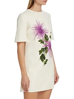 Chrysanthemum Wool-Blend Shift Dress