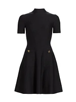 Wool-Blend A-Line Minidress