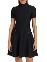 Wool-Blend A-Line Minidress