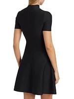 Wool-Blend A-Line Minidress