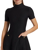 Wool-Blend A-Line Minidress