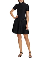 Wool-Blend A-Line Minidress