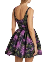 Chrysanthemum Faille Minidress