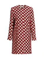 Chenille Check Tweed Long Jacket