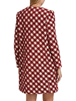 Chenille Check Tweed Long Jacket