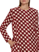 Chenille Check Tweed Long Jacket