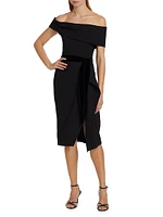 Off-the-Shoulder Drape Cocktail Dress