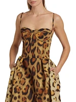 Jaguar Faille Bustier Cocktail Dress