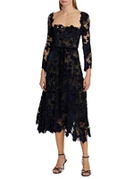 Velvet Gupure Lace Cocktail Dress