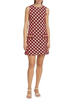 Chenille Check Tweed Shift Dress