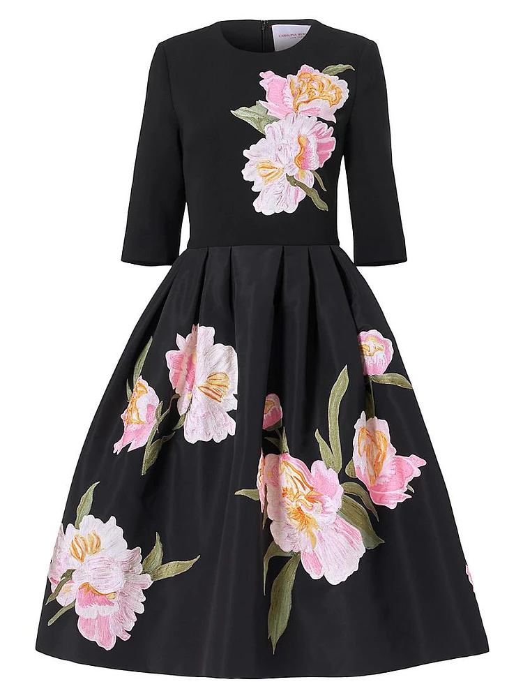 Floral Silk Cocktail Dress