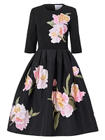 Floral Silk Cocktail Dress