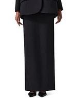 Cummerbund Waist Long Pencil Skirt