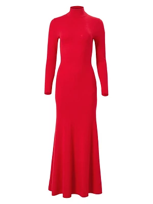 Wool Turtleneck Body-Con Midi-Dress