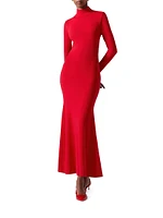 Wool Turtleneck Body-Con Midi-Dress